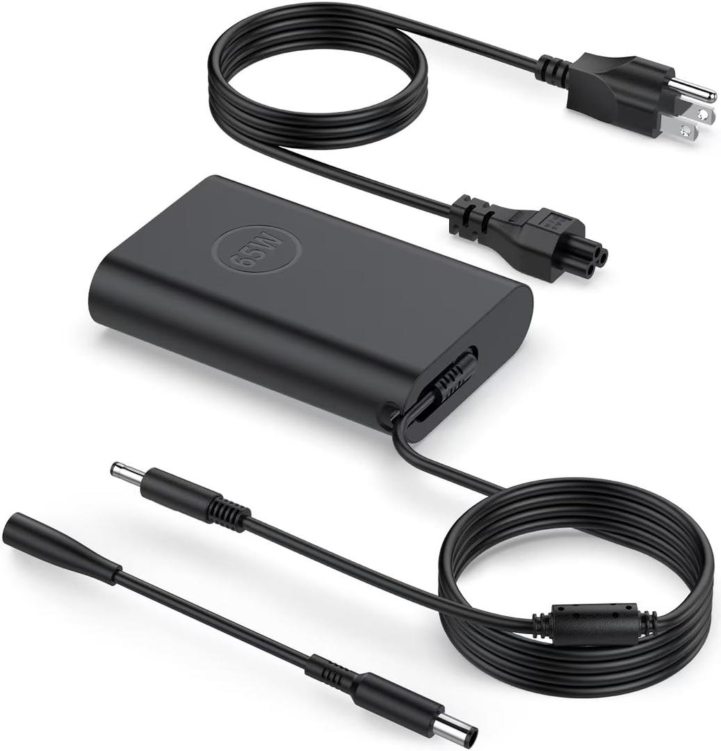 Charger for Dell Inspiron 15 Charger - 65W Dell Inspiron 15 16 14 13 3000 5000 7000 Series, Dell Latitude 13 3301 3390 14 3400 3410 3420 3490 15 3500 3510, 4.5MM AC Adapter