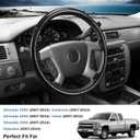 Steering Wheel Cover for Chevy Silverado 1500 GMC Sierra 1500 2007-2013/2500 3500 Chevrolet Tahoe Suburban Yukon (Yukon XL) 2007-2014/ Traverse 2009-2017/ GMC Sierra 2500HD 3500HD 2008-2014