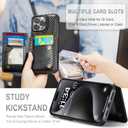 Vinich for iPhone 15 Pro Max Wallet Case with Card Holder, RFID Blocking Credit Slots Kickstand Shockproof Phone Cover Fit for iPhone 15 Pro Max 6.7" Carbon Black