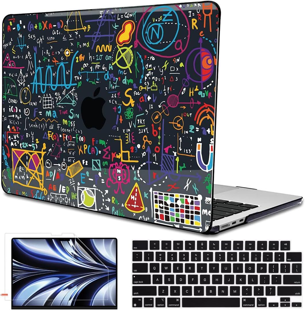 Compatible with M4 MacBook Air 13.6 inch Case 2025 2024 2023 2022 A3240 A3113 M3 A2681 M2 Chip, Crystal Printed Pattern Plastic Hard Case Cover for Mac Air 13 M4 Touch ID, Abundant Formula