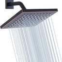 Shower Head GGStudy 8 inch Square Rain Stainless Steel High Pressure Oil Rubbed Bronze Shower Heads Rainfall Bath Shower Self-cleaning Silicone Nozzle