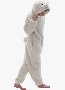 Snug Fit Unisex Adult Onesie Pajamas, Flannel Cosplay Animal One Piece Halloween Costume Sleepwear Homewear Large