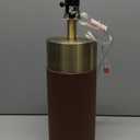 Brown PU Leather Table Lamps for Living Room Modern Home Decor Fabric Lampshade Desk Lamp Lighitng for Bedroom, Bedside, Farmhouse, Nightstand, Night Light