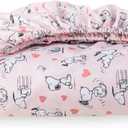 Berkshire Blanket Peanuts Fitted Sheet Queen Size(Only), Cute Character Snoopy Microfiber Sheet with Deep Pocket, Soft and Breathable, Mini Peanuts Poses and Hearts Blush