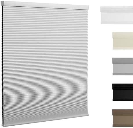Blackout Cellular Shades Cordless Pull Down Cellular Blinds Thermal Insulated Honeycomb Blinds for Windows, White