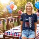Womens 4th of July Shirt USA Flag Crop Tank Tops Patriotic Sleeveless Independence Day Graphic Tee (XL)