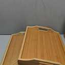 Bamboo Bed Tray Table with Folding Legs Set of 2 Foldable Breakfast Tray Portable Serving Table Laptop Snack Drawing Breakfast Trays for Bed, Set of 2, 16.1"L x 11.8"W x 7.9"H