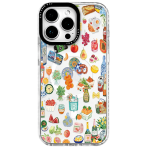 ChiCaseVer for iPhone 16 Pro Case, Mediterranean Food Collage, Cute Soft Slim TPU Compatible with MagSafe, Military-Grade Drop Protection & Camera Protection for Women Girls