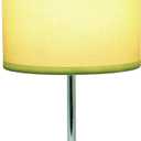 Simple Designs LT2007-GRN Chrome Mini Basic Table Lamp with Fabric Shade, Green