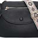 FOXLOVER Quilted Crossbody Bags for Women Vegan Leather Boho Purses Shoulder Handbags with Tassel (Black 01)