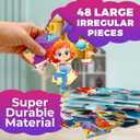 QUOKKA Giant Floor Puzzles for Kids Ages 4-6 - 2x3 Feet Extra-Thick 48 Pieces Toddler Puzzle Ages 3-5  Mermaid Educational Activity for Boys Girls  Premium Box with Sturdy Handle & Magnetic Closure