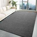 HQAYW 4x6 Area Rugs for Living Room, Washable Memory Foam Soft Modern Rug, Indoor Low Pile Minimalist Non Slip Carpets for Kids Girls Bedroom Nursery Dorm Home Decor, Dark Grey