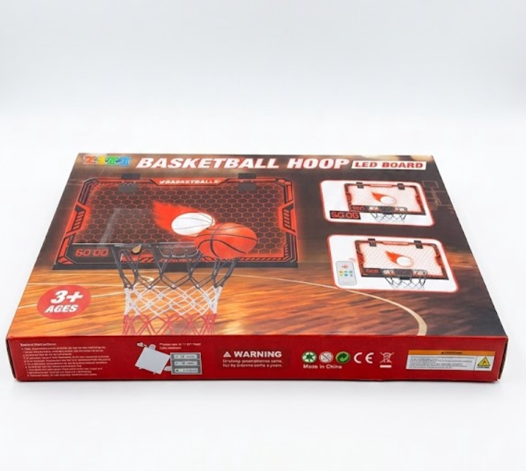 Mini Basketball Hoop Indoor, 2025 Upgrade Over The Door Basketball Hoop with LED Lights and Scoreboard, Includes 3 Balls & Pump, Basketball Toys Gifts for 5 6 7 8 9 10 11 12 Year Old Boys