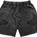 Floerns Men's Star Print Drawstring Waist Summer Track Shorts with Pocket Black Small (X-Large)