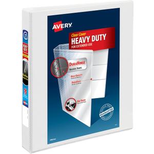 Avery Heavy-Duty View 3 Ring Binder, 1" One Touch Slant Rings, Holds 8.5" x 11" Paper, 1 White Binder (05304)