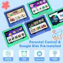 Kids Tablet: 10 Inch Android 15 Tablet for Kids, 64GB Octa-Core 6000mAh Battery, WiFi 6, Pre-Installed Kids Apps, Parental Control with EVA Protective Case - Ideal Gift for Toddler, Green
