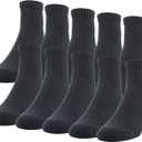 Gildan Men's Active Cotton Ankle Socks, 10-Pairs (Black) Sizes 6-10