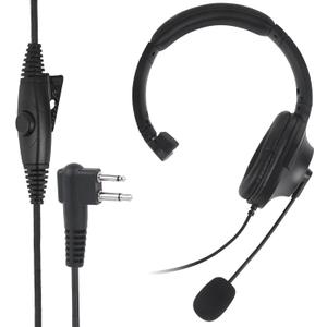 WODASEN One Side Noise Reduction Overhead Headset Voice Cancelling Cancellation Radio Headphone Single Earpiece with Boom Mic for CP100 CP200 CP200D CP185 RDM2070D BPR40 RDU4100 RDV5100 Walkie Talkie