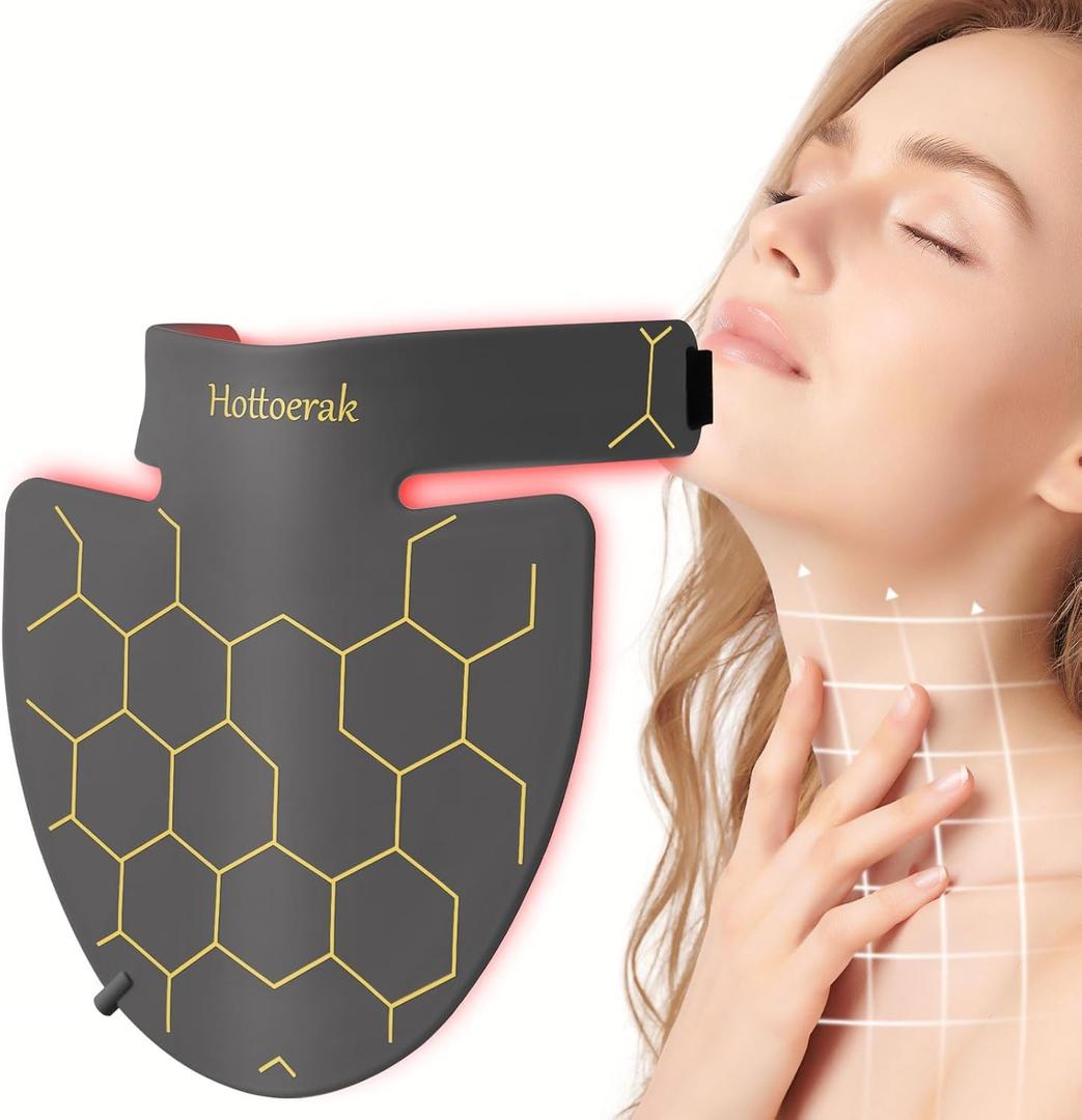 Red Light Therapy for Neck, 660nm Red Light & 850nm Near Infrared Light for Neck Decollete Chest at Home (Light Gray)