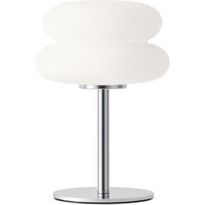 White Mushroom Lamp, Mid Century Modern Lamp for Nightstand, Dimmable Retro Egg Tart Bedside Lamps, Home Decor Ambient Lighting Aesthetic Cute Lamps for Bedroom Living Room (NOT Glass)