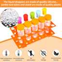Weewooday 12 Pieces Jumbo Test Tubes with Stand Set, Primary Science Including 5 Jumbo Test Tubes, 6 Pieces Liquid Droppers Silicone and 1 Piece Storage Stand, Multi Color, Ages 6 and Above
