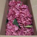 DIYDOFUN Flower Table Centerpieces - Set of 6 Floral Arrangement Artificial Wedding Hydrangeas Floral Arrangement with Rustic Metal Vase for Bridal Tea Party Event Decorations - Dusty Pink