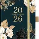 2026 Planner - 2026 Pocket Planner, Jan. 2026 - Dec. 2026, 6.2''3.9''(A6 Size), 12 Months 2026 Small Calendar Planner, Hardcover, Pen holder, 2 Book Marks, Inner Pocket
