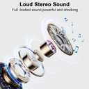 Adjustable Cell Phone Stand with Wireless Induction Bluetooth Speaker, HD Surround Sound & RGB Rhythm Lights, Foldable Portable Stand for Desk, Kitchen Counter, Home Office, Gift for Men Women Dad Mom