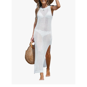 CUPSHE Women Cutout Bodycon Maxi Cover-Up Dress Crew Neck Sleeveless Cover Up Summer, S