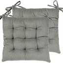 HLOVME Corduroy Chair Cushion with Ties Ultra Soft Warm Floor Cushion for Kids Reading Nook Comfortable Square Seat Cushion for Adult 15.7”x15.7” Set of 2, Grey