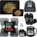 Geiserailie Dad Gifts 7 Pcs Best Ever Father's Day Hat Blanket Mug Socks Candle for Father's Day Daddy Father Gift Stuff