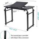 KOMOREBI Overbed Table with Wheels Laptop Desk Cart Table Over The Bed Table Adjustable Height and Length for Hospital and Home use