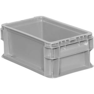 Buckhorn SW120705F101000 Plastic Straight Wall Storage Container Tote, (12-Inch x 7-Inch x 5-Inch), Light Gray