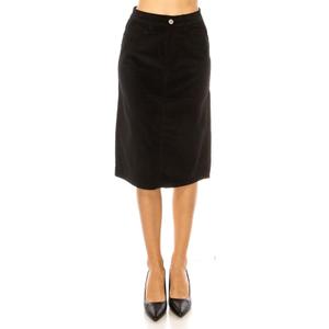 Women's A-Line Midi Skirt, Velvet, Knee Length, Classic Casual Style (Medium)