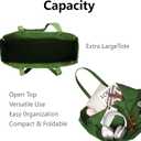Large Canvas Tote Bag for Women - Utility Work Tote with Zipper Foldable Heavy Duty Shopping Bag