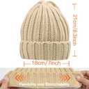 Rosoz Winter Hats for Women Warm Thick Soft Stretch Cable Knit Beanie Skully Cap for Cold Weather (Beige)