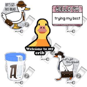 5 Pcs Funny Badge Reel Retractable Name Tag ID Clip Holder Nursing Student RN Pediatric Teacher Funny Office Work Accessories 9