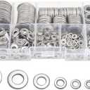 360 Pieces 8 Sizes 304 Stainless Steel Washers Assortment Kit, Lock Metal Washer for Screw(M2 M2.5 M3 M4 M5 M6 M8 M10)
