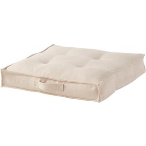 Square Tufted Floor Pillow with Removable Cover, Cream, Large (40")