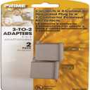 Prime Wire & Cable PBAD3200 3-to-2 Adapter, Gray, 2-Pack