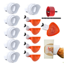 Chicken Feeder and Waterer Automatic Chicken Feeder No Waste Poultry Feeder Kit for Buckets Barrels Bins Troughs, 6 Ports and 6 Water