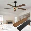 52" Tiffany Style Ceiling Fans with Lights, Vintage Chandelier Ceiling Fan with Stained Glass Shade, Dimmable LED, 6 Speeds Reversible for Bedroom (Butterfly Garden)