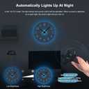 JoFomp LED Wooden Wall Clocks Battery Operated, 10 Inch Silent Wall Clock Glow in Dark, Sound Control Night Light Wall Clocks for Living Room Decor, Light Up Wall Clock for Bedroom, Hollow Design