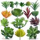 DECOROUS Artificial Succulent Plants - 16 Pack - Mini Faux Succulents - Small Unpotted Fake Succulent Set for Home and Office Dcor - Realistic Succulents Plants Artificial Picks for Indoor and Oudoor