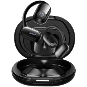 Picun True Wireless Open Ear Headphones, 5.4 Bluetooth, Ultra Comfort Secure Fit, Sport Earbuds with 80H Playtime, IPX5 Waterproof Sweatproof, Dual Mic Clear Call, Wireless Earbuds for Running Workout