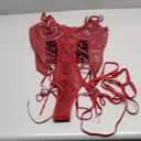 Lilosy Sexy Lace Up Floral Garter Underwire Teddy Bodysuit Lingerie Belt Women Top One Piece M