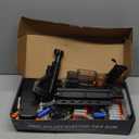 Realistic M416 Rifle Toy Set, Semi-Auto Sniper Foam Blaster, Electric Toy Gun with LED, Scope, Sight, Flashlight, 3 Magazines & 100 Soft Bullets for Nerf Guns Darts, Festival Gift for 8-12 Ages Kids