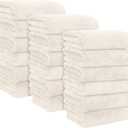 MOONQUEEN 18 Pack Premium Hand Towels - Quick Drying - Microfiber Coral Velvet Highly Absorbent Towels - Multipurpose Use as Hotel, Bathroom, Shower, Spa, Hand Towel 16 x 28 inches (Cream)