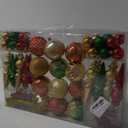 92ct Christmas Tree Decoration Set - Shatterproof Christmas Baubles with Strings for Wreath, Garland & Party Decoration, Red-Green