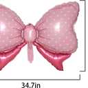 36 Inches Bow Foil Balloon Huge Bowtie Pink Balloon for Baby Shower, Wedding, Kids Theme Party Decoration (Pink)
